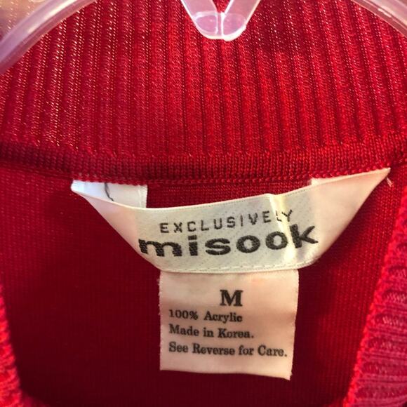 MISOOK Red Mock Neck Sleeveless Shell Top M - Picture 5 of 12